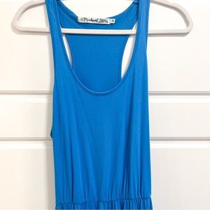 Michael Stars Women’s Blue Cotton Racerback Maxi Dress, One Size